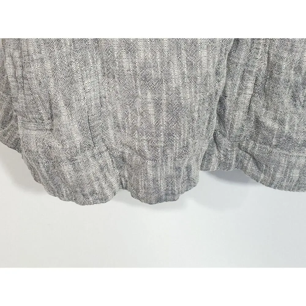 Eileen Fisher M Gauzy Linen Blend Short Dolman Sleeve Pockets Snap Closure Top